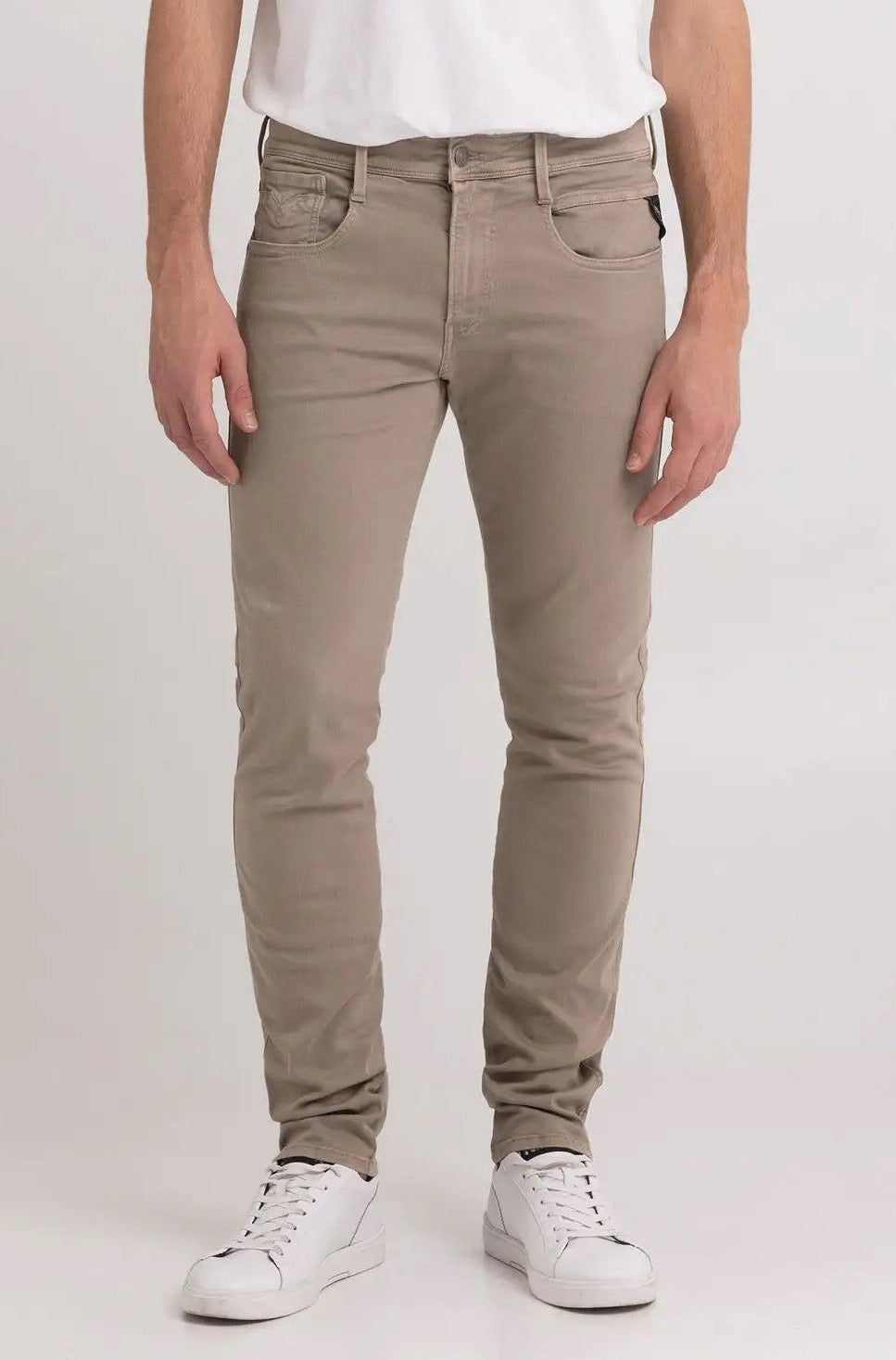 Replay Slim Fit Anbass Hyperflex X-Lite Jeans Khaki - M914Y .000.8366197 #drkruger #dr.kruger #dr kruger