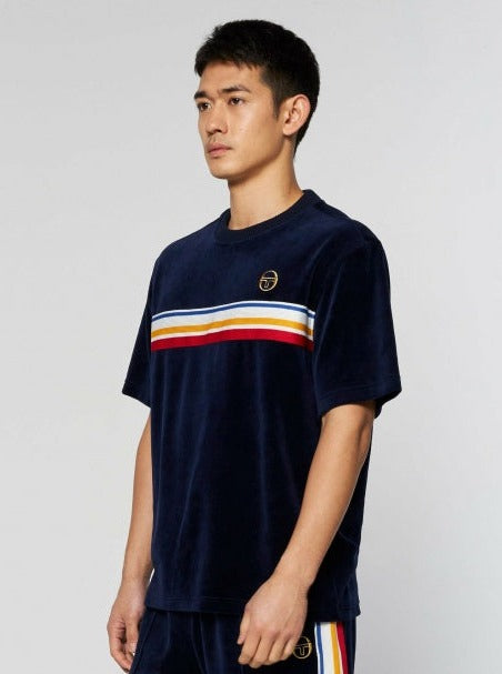 Sergio Tacchini Ivanes Crew Neck T-Shirt in Maritime Blue - STM18462-225 #dr.kruger #dr kruger #drkruger