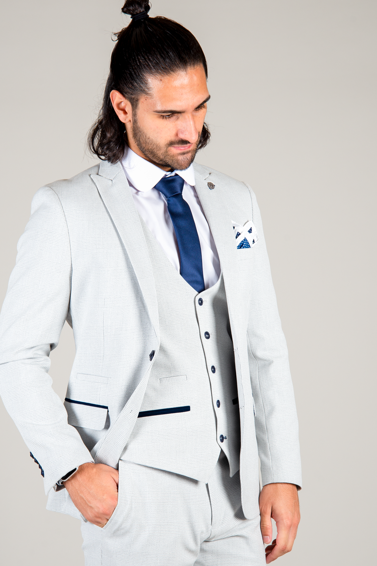 Marc Darcy Bromley Stone Slim Fit Blazer