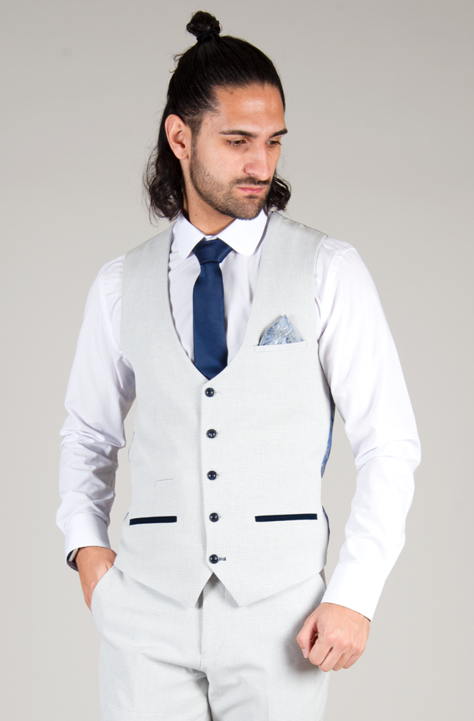 Marc Darcy Bromley Stone Single Breasted Waistcoat