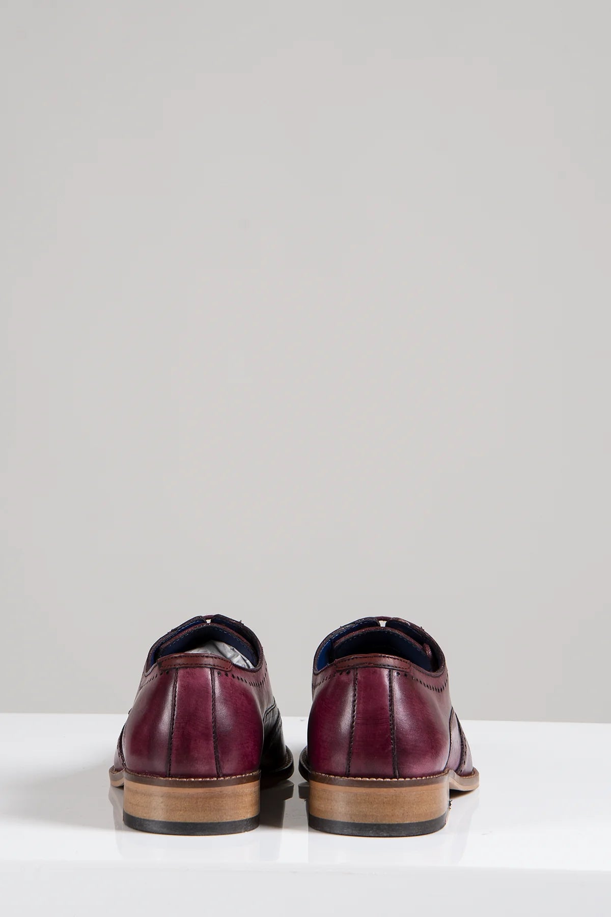 Marc Darcy Carson Dark Bordo Leather Oxford Brogue Shoes