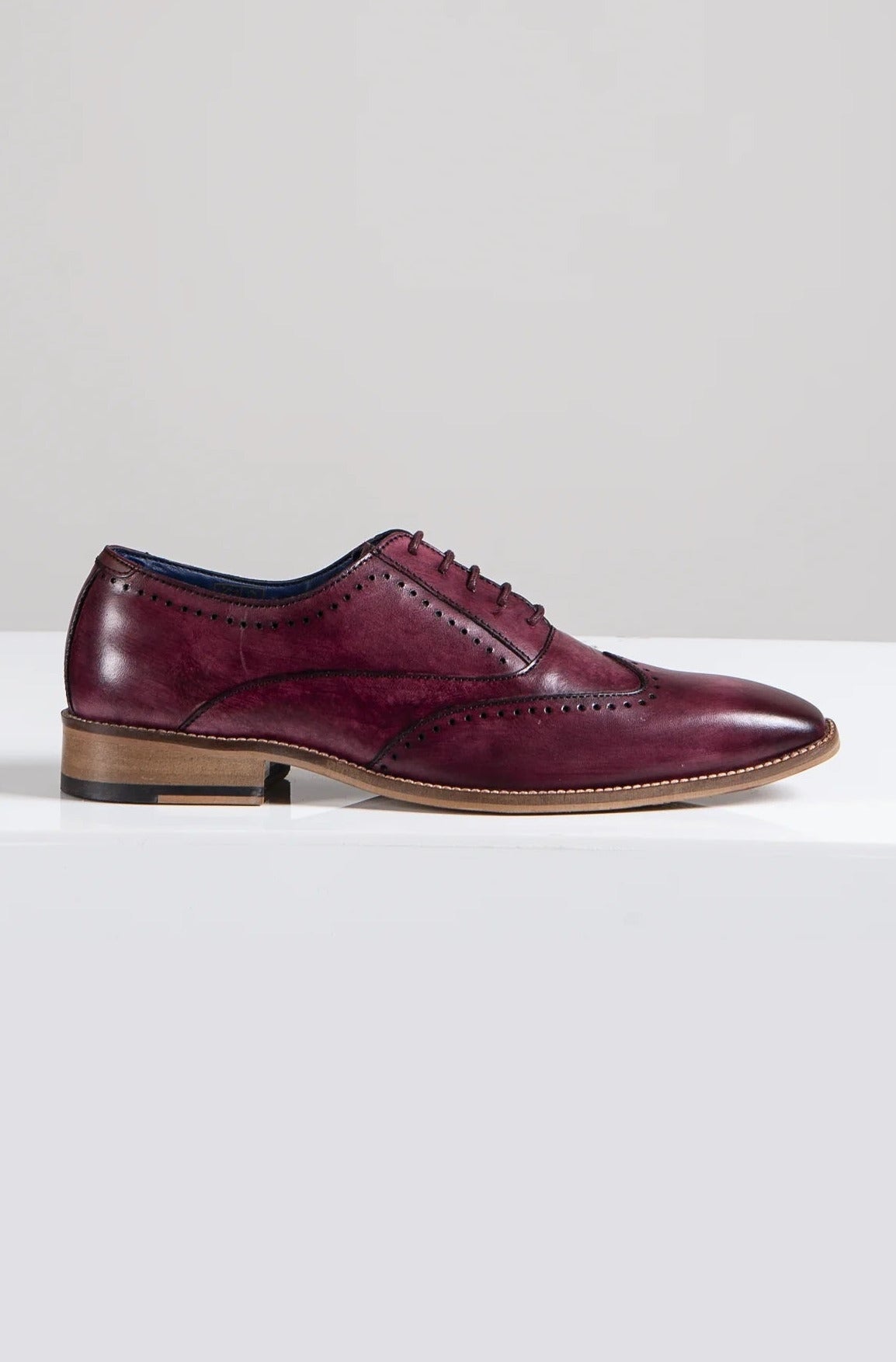 Marc Darcy Carson Dark Bordo Leather Oxford Brogue Shoes