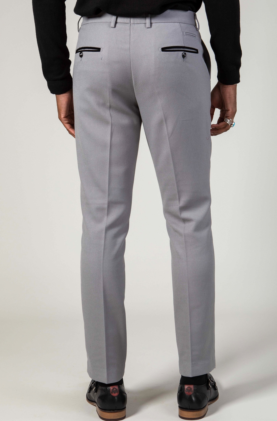 Marc Darcy Edwin Silver Grey Slim Fit Trousers