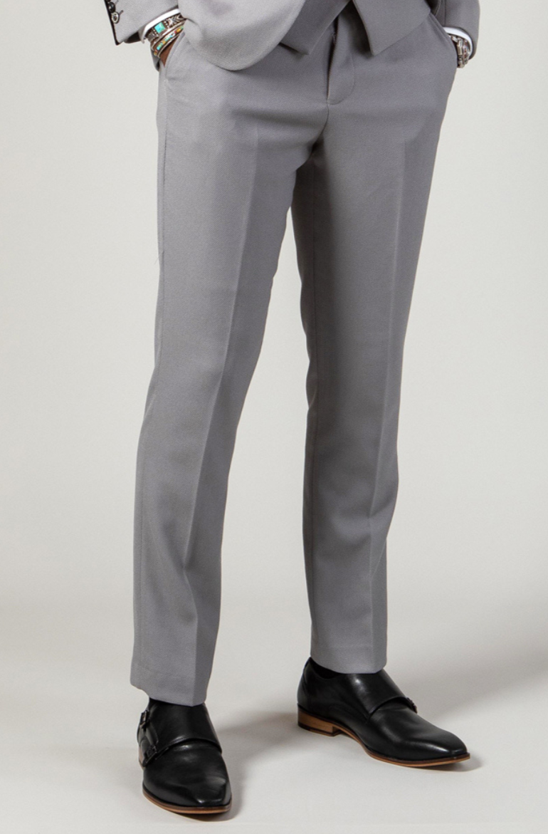 Marc Darcy Edwin Silver Grey Slim Fit Trousers