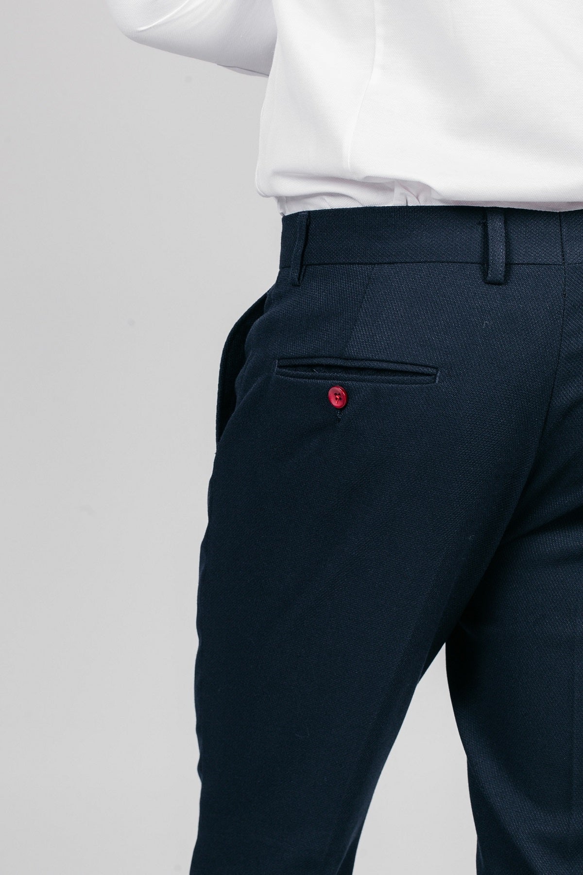 Marc Darcy JD4 Navy Flat Front Slim Fit Trousers