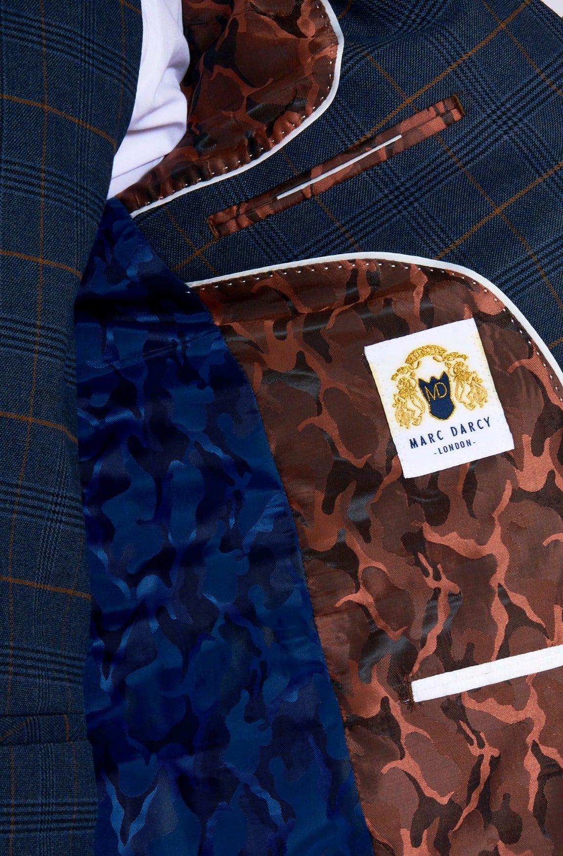 Marc Darcy Jenson Marine Check Slim Fit Blazer