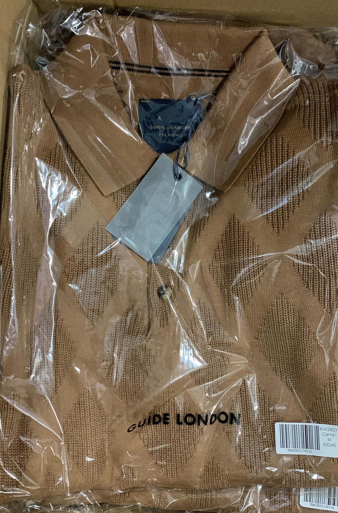 Guide London Knitwear Polo KW2827 Camel