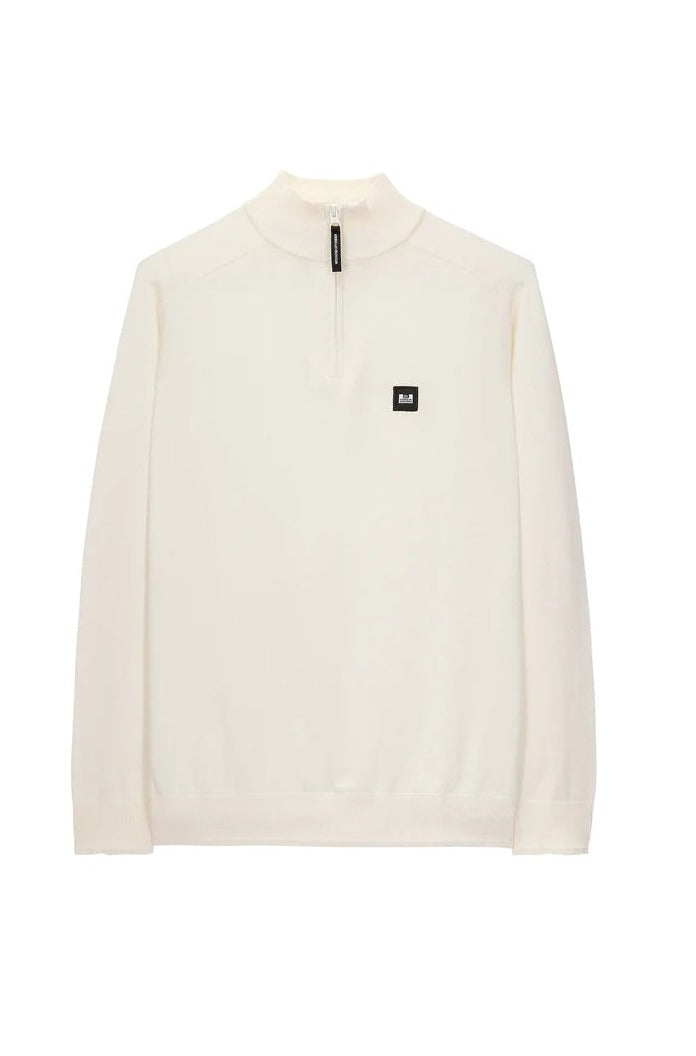 Weekend Offender Pierre Knitted Quarter Zip Sweater Winter White - KWAW2311 #drkruger #dr.kruger #dr kruger