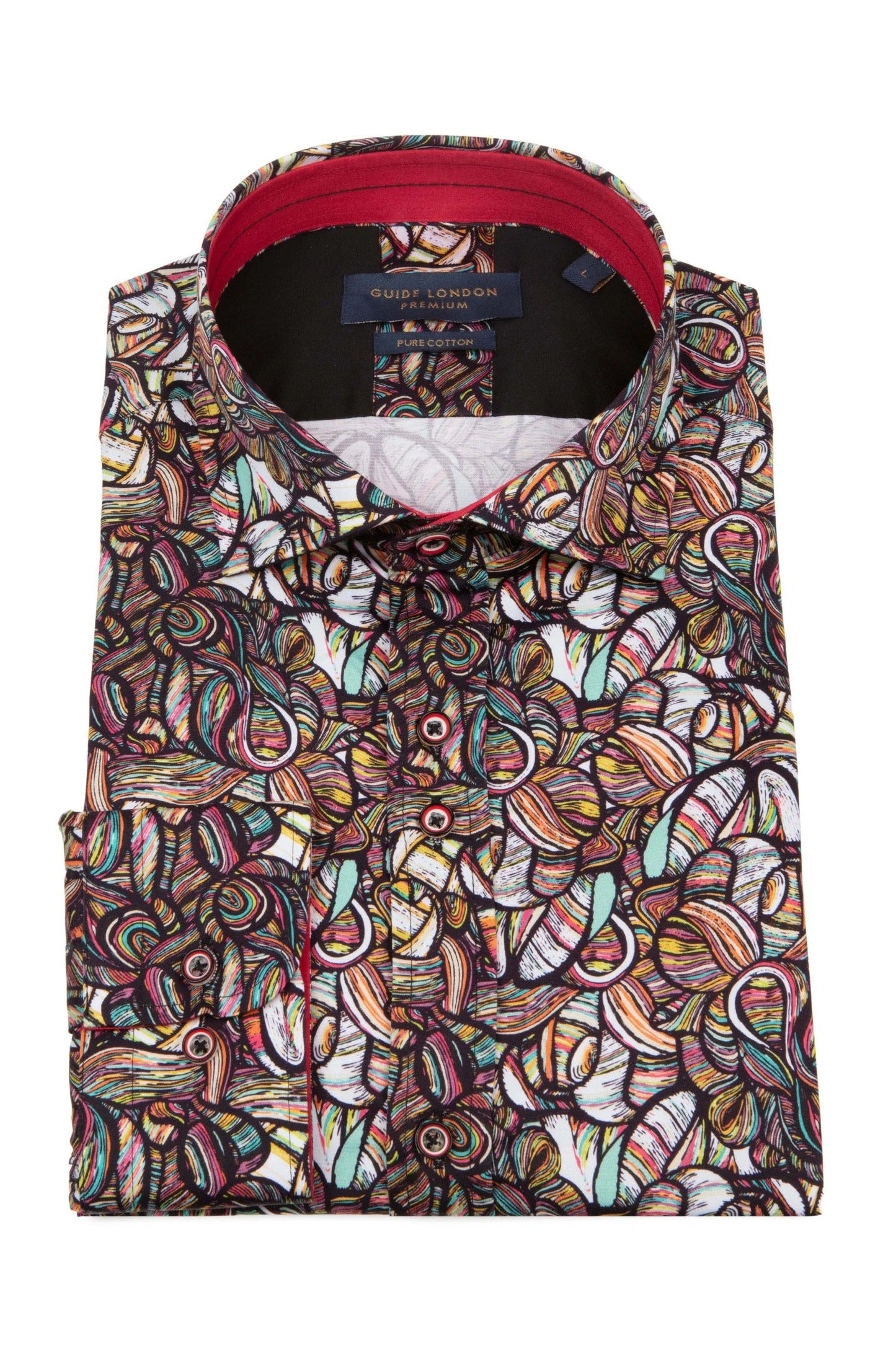 Guide London Long Sleeve Statement Shirt in Multicolour - LS76731