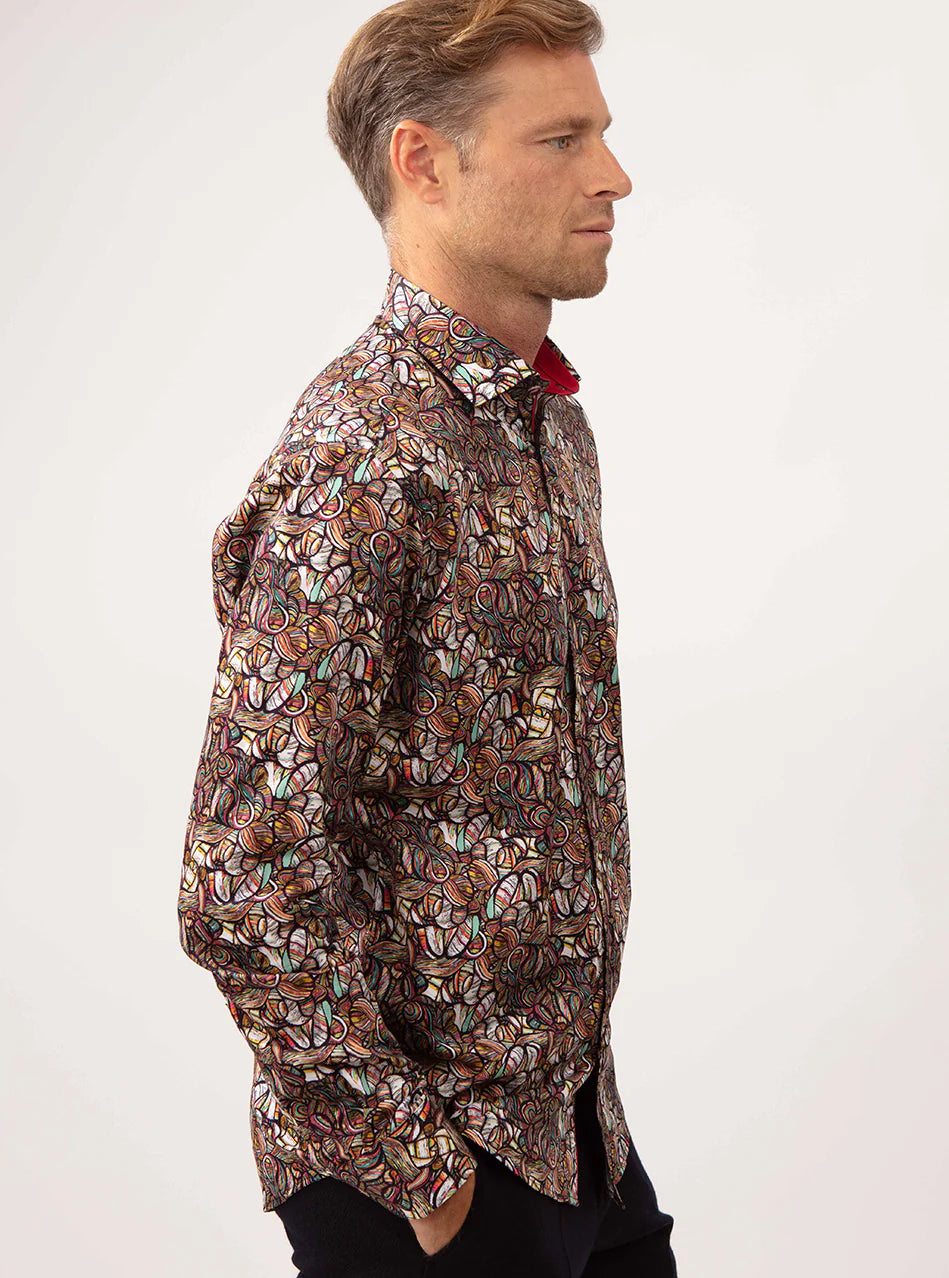 Guide London Long Sleeve Statement Shirt in Multicolour - LS76731