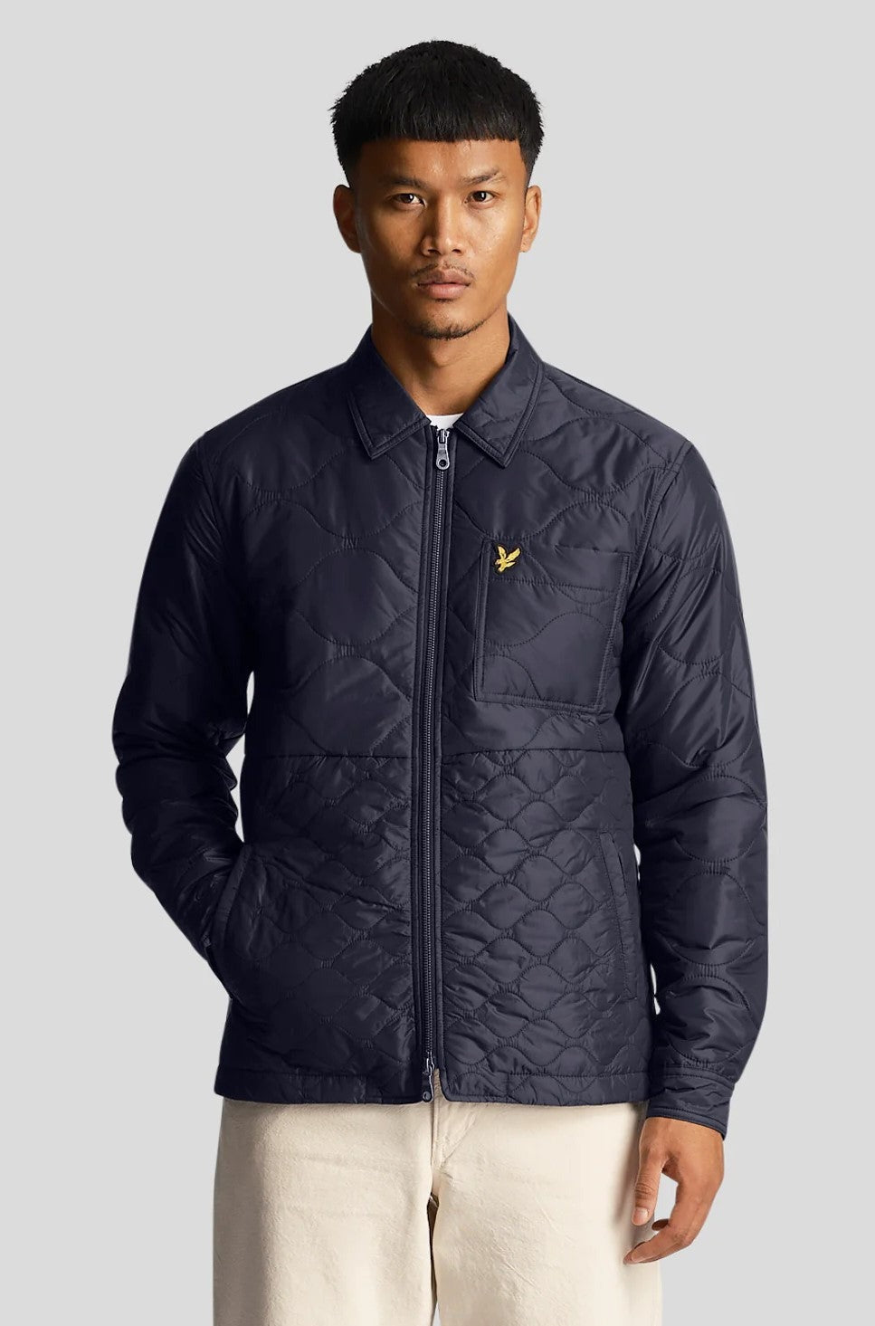 Lyle and Scott Quilted Overshirt Jacket Dark Navy - LW1912V