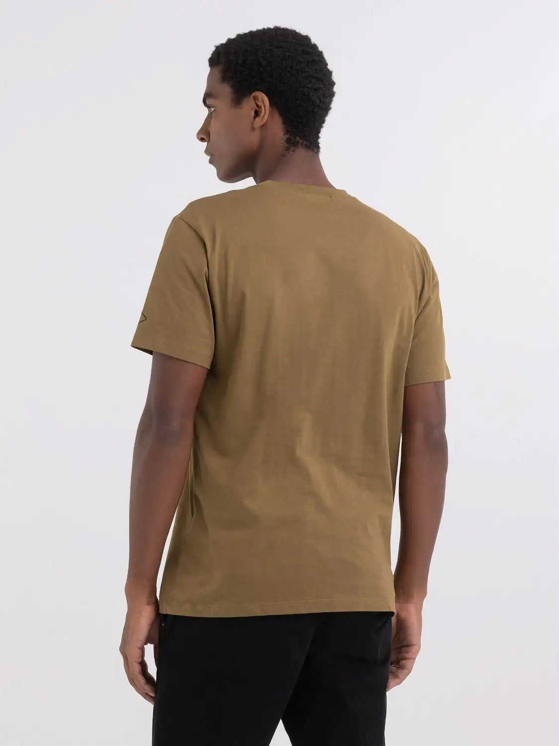 Replay Crewneck T-Shirt with Logo Print Army Green - M6644 .000.2660