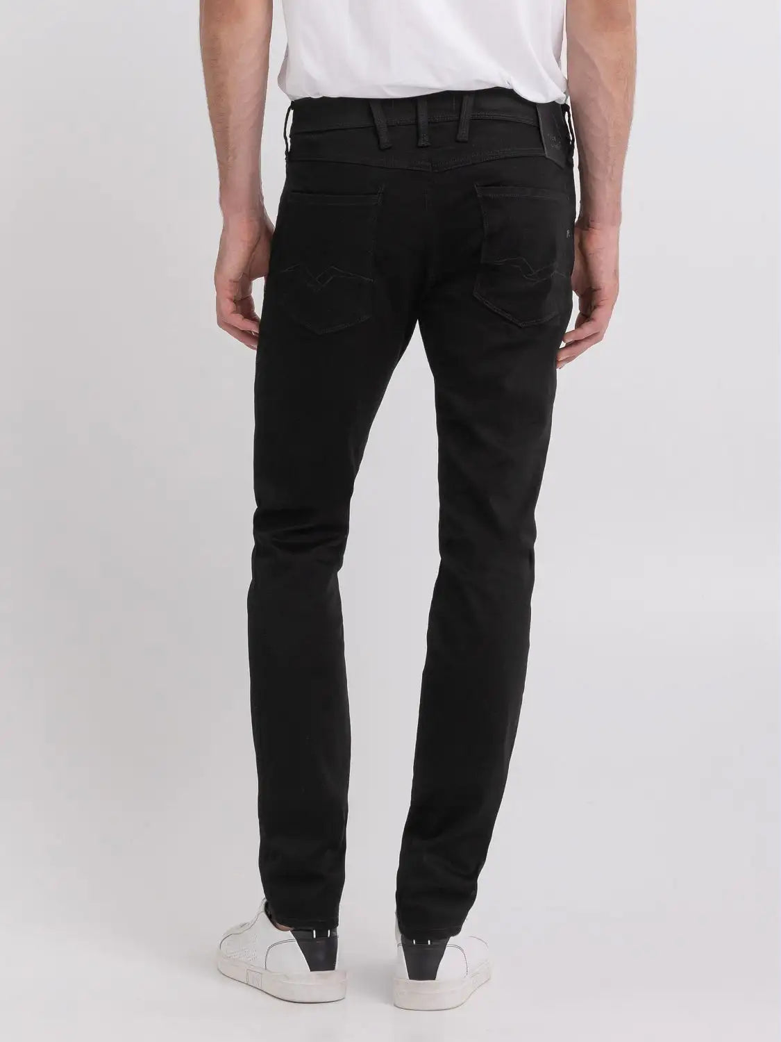 Replay Slim Fit Anbass Hyperflex Black Jeans - M914Y.000.661 FB1