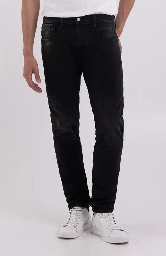 Replay Anbass M914Y 85B 010.098 Slim Fit Black Jeans