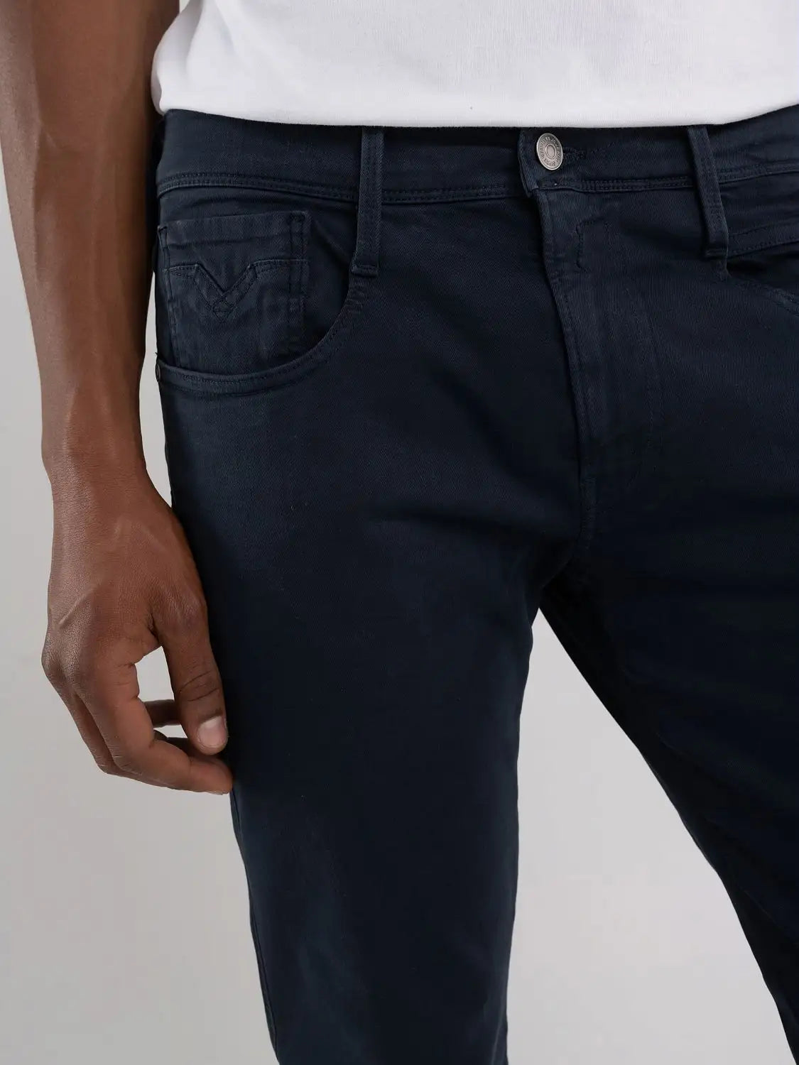 Replay Slim Fit Anbass Hyperflex X-Lite Blue Jeans - M914Y .000.8366197 .010