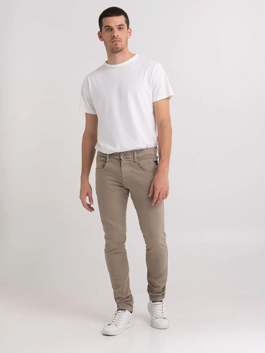 Replay Slim Fit Anbass Hyperflex X-Lite Jeans Khaki - M914Y .000.8366197