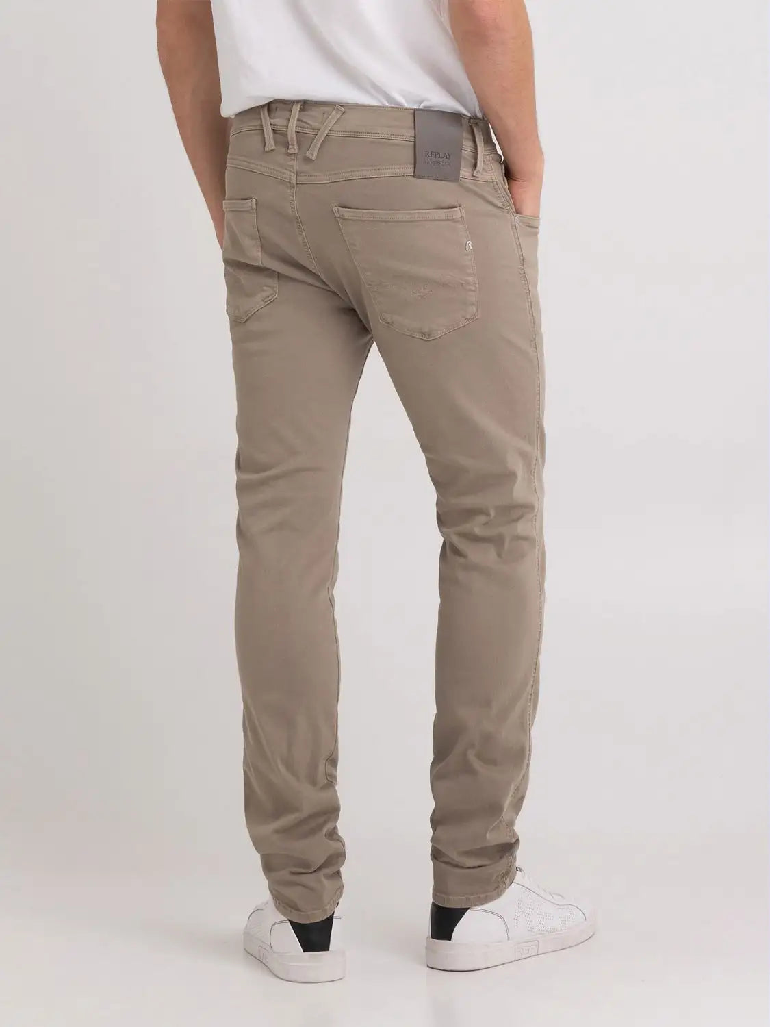 Replay Slim Fit Anbass Hyperflex X-Lite Jeans Khaki - M914Y .000.8366197