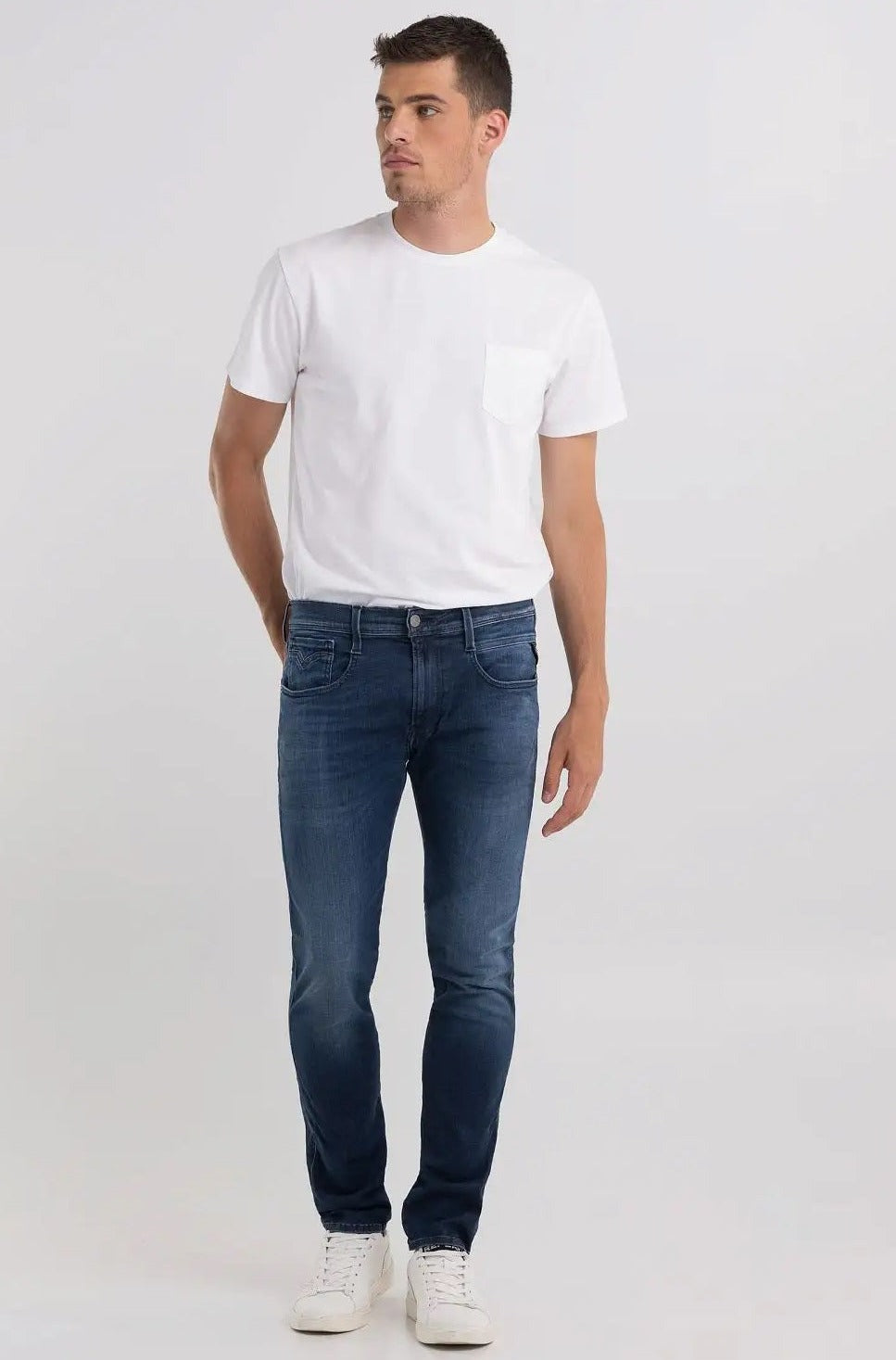 Replay Slim Fit Anbass Hyperflex Dark Blue Jeans - M914 .000.661 E05