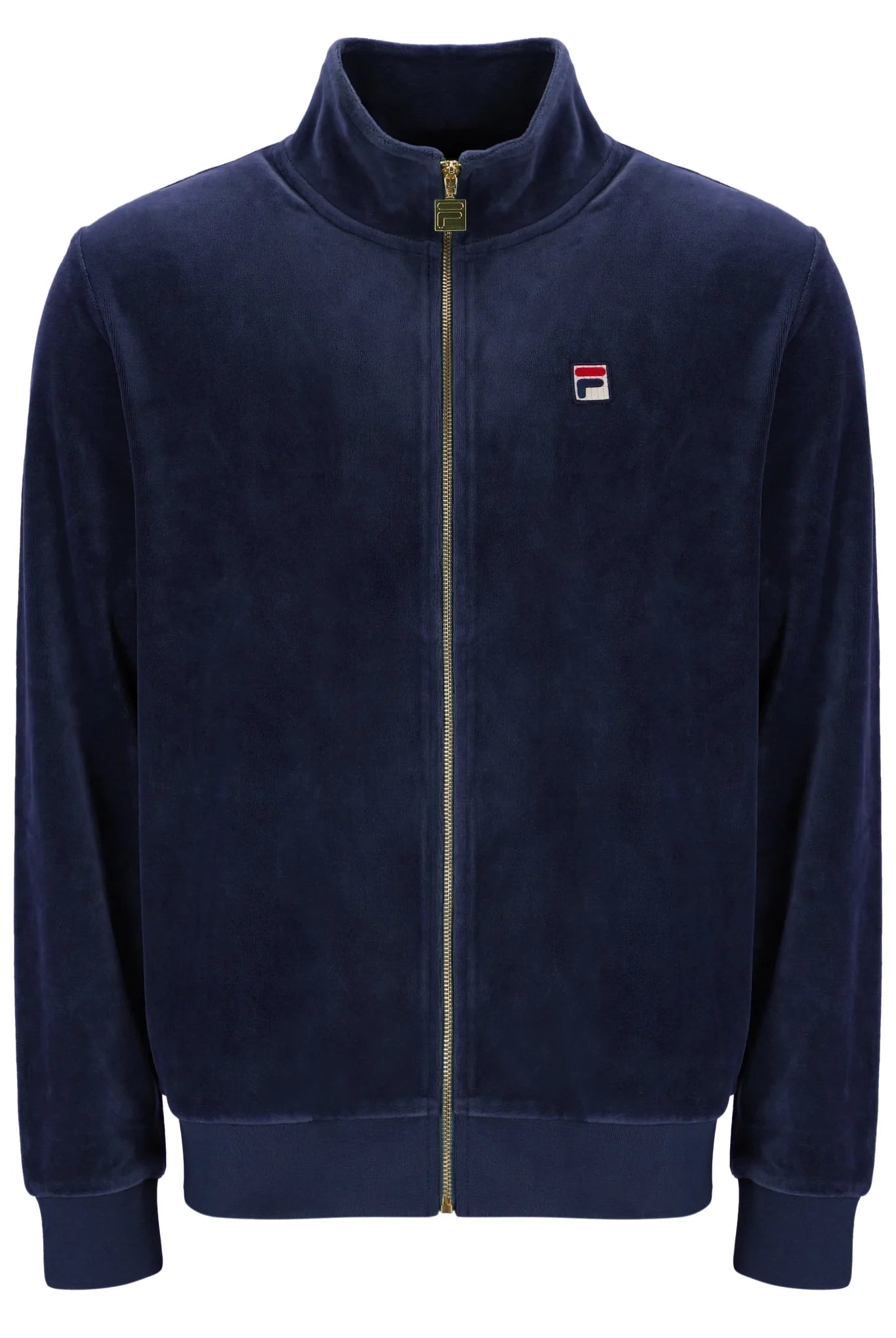 Fila Marc Velour Track Jacket with Gold Trims in Fila Navy - FW231MH033-410 #dr.kruger #dr kruger #dr kruger