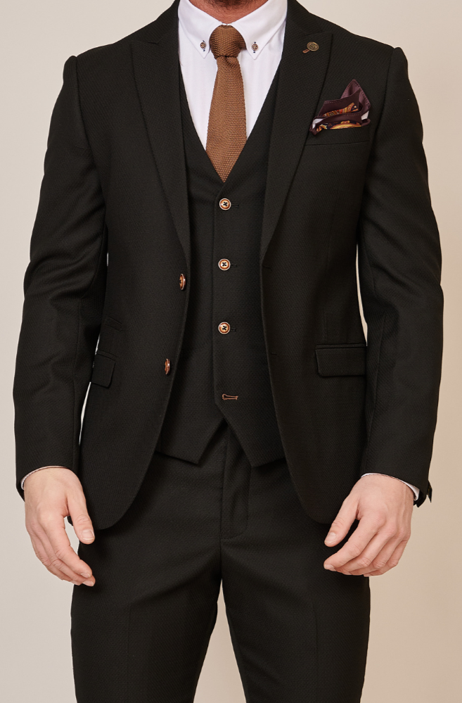 Marc Darcy Max Black Slim Fit Classy Blazer