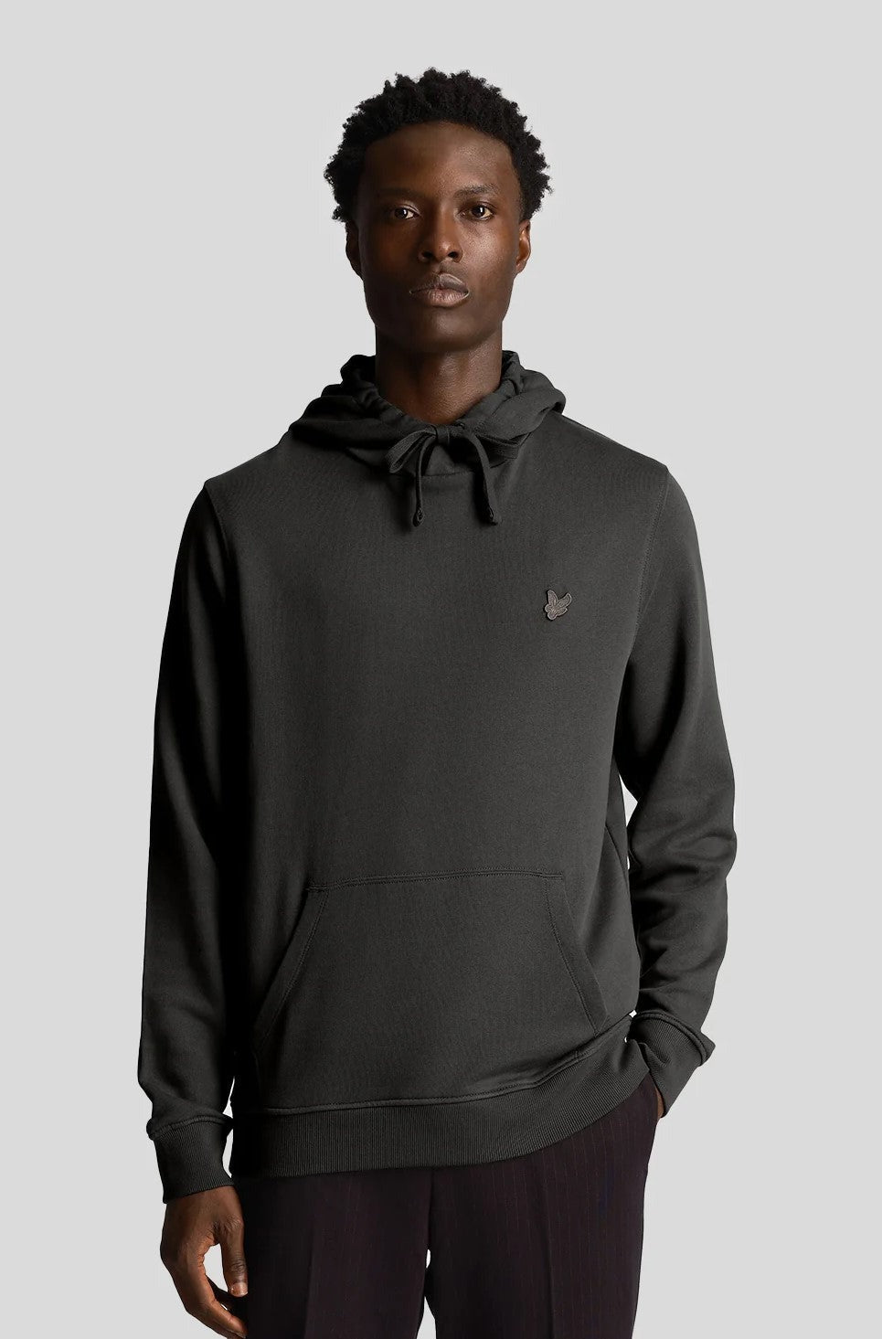 Lyle and Scott Tonal Eagle Pullover Hoodie in Gunmetal Colour - ML416TON