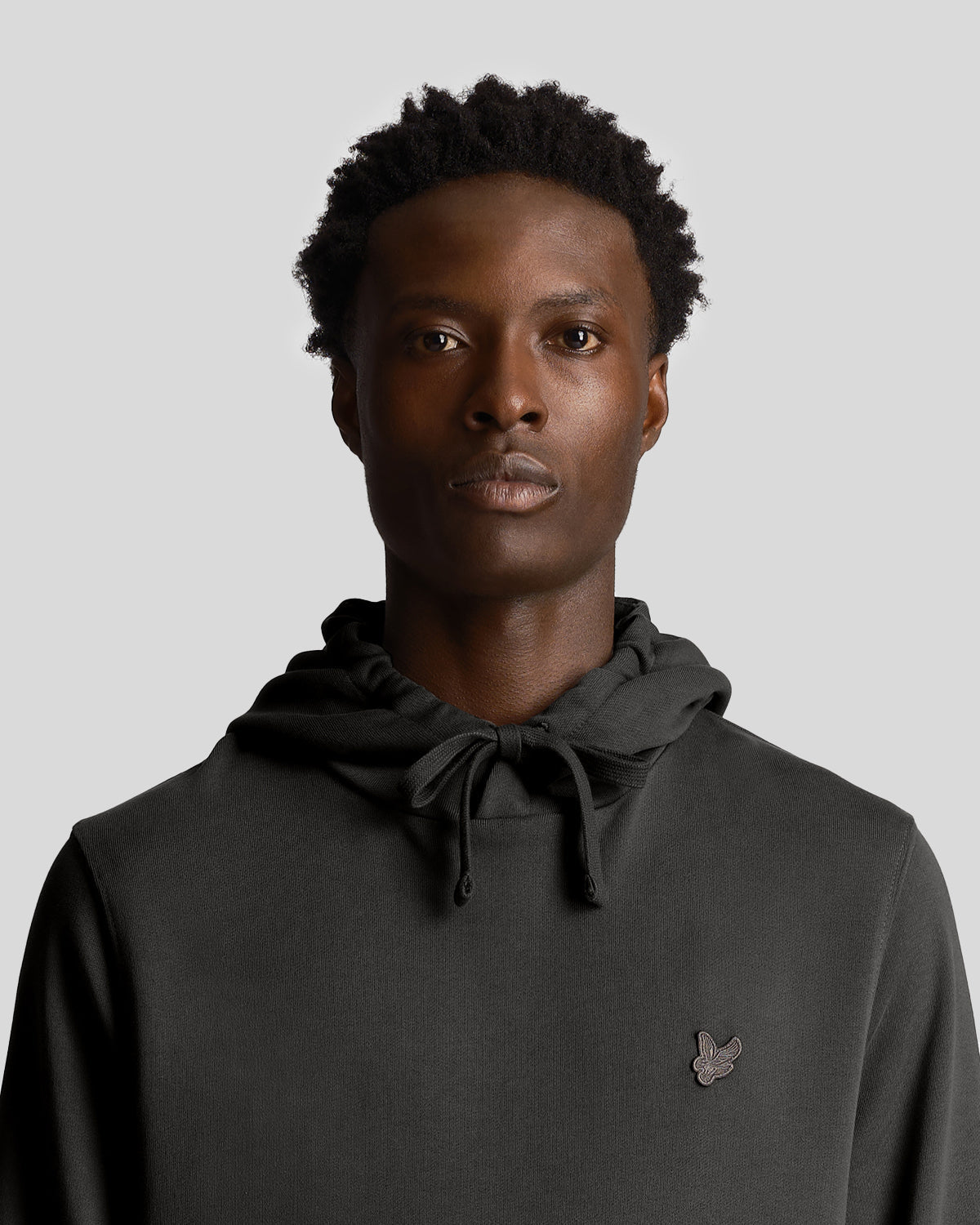 Lyle and Scott Tonal Eagle Pullover Hoodie in Gunmetal Colour - ML416TON