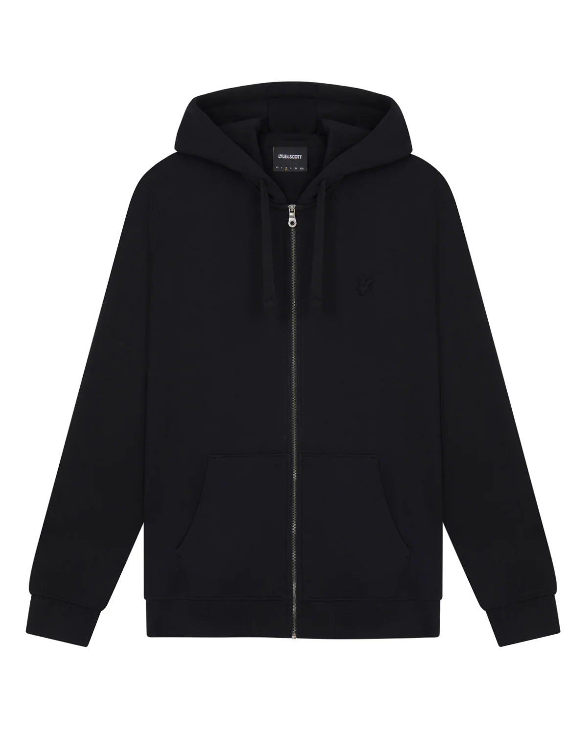 Lyle and Scott Tonal Eagle Zip Through Hoodie Jet Black - ML420TON