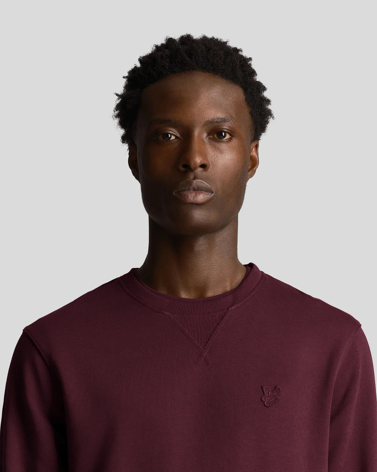 Lyle and Scott Tonal Eagle Crewneck Sweatshirt Burgundy - ML424TON