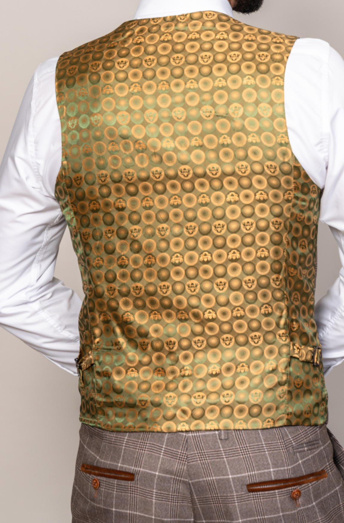 Marc Darcy Ray Tan Check Single Breasted Waistcoat