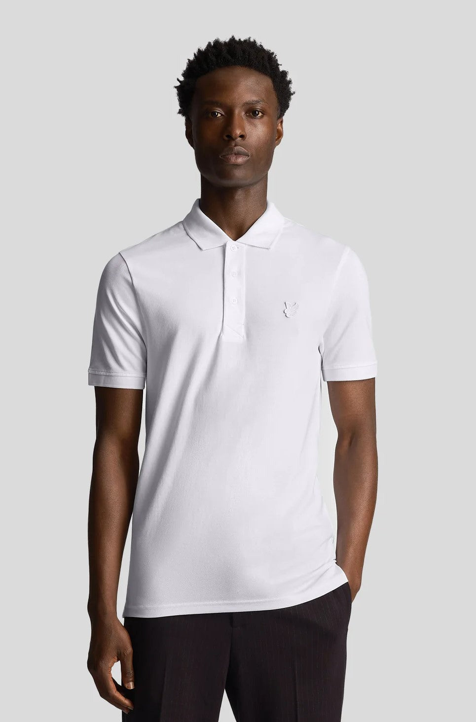 Lyle and Scott Tonal Eagle Polo Shirt White - SP400TON