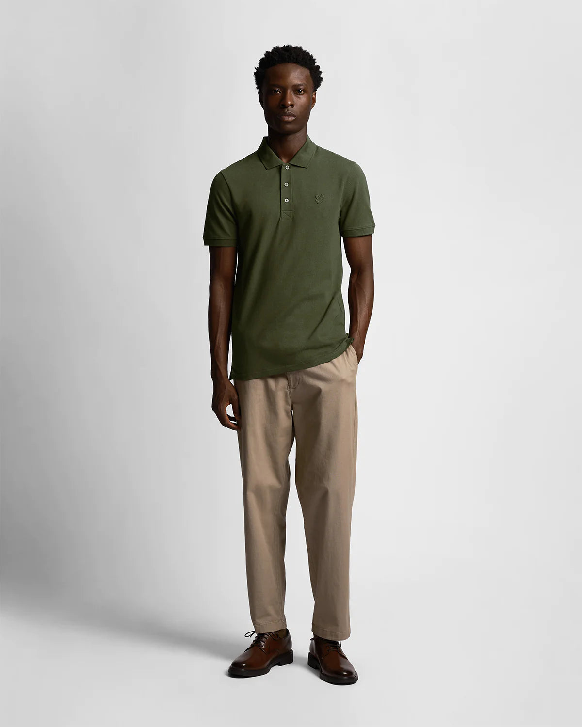 Lyle and Scott Tonal Eagle Polo Shirt Olive - SP400TON