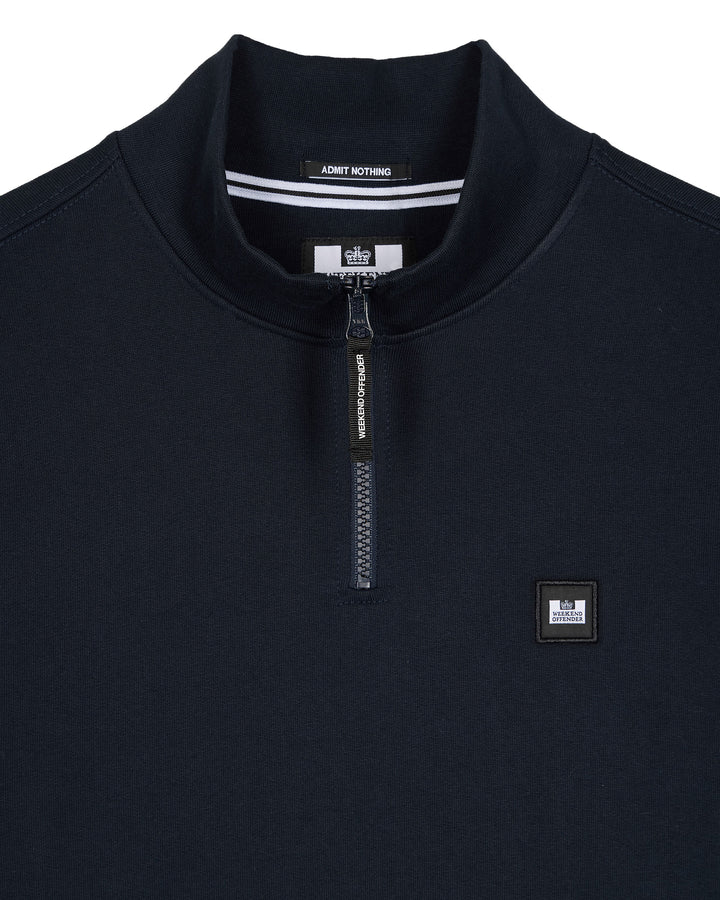 Weekend Offender Faraone Quarter Zip Sweatshirt Navy - SWAW2310