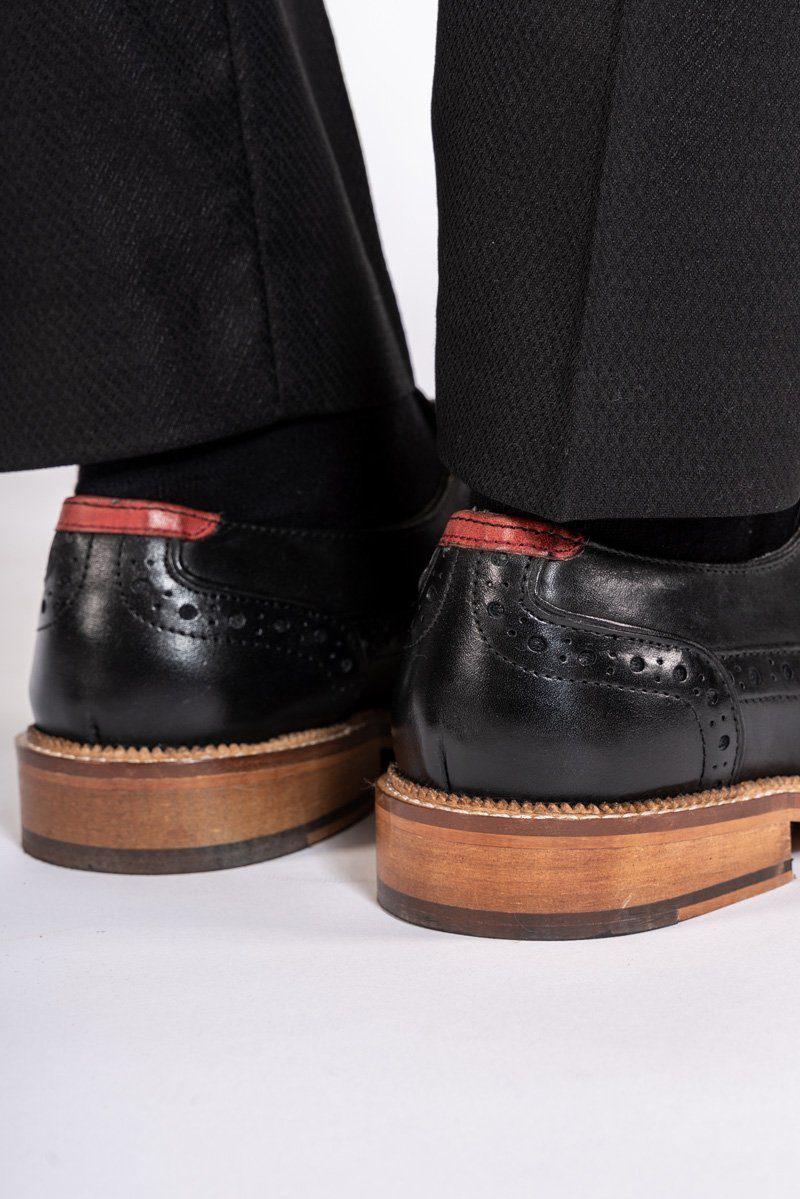 Marc Darcy Larkin Black Leather Brogue Shoes