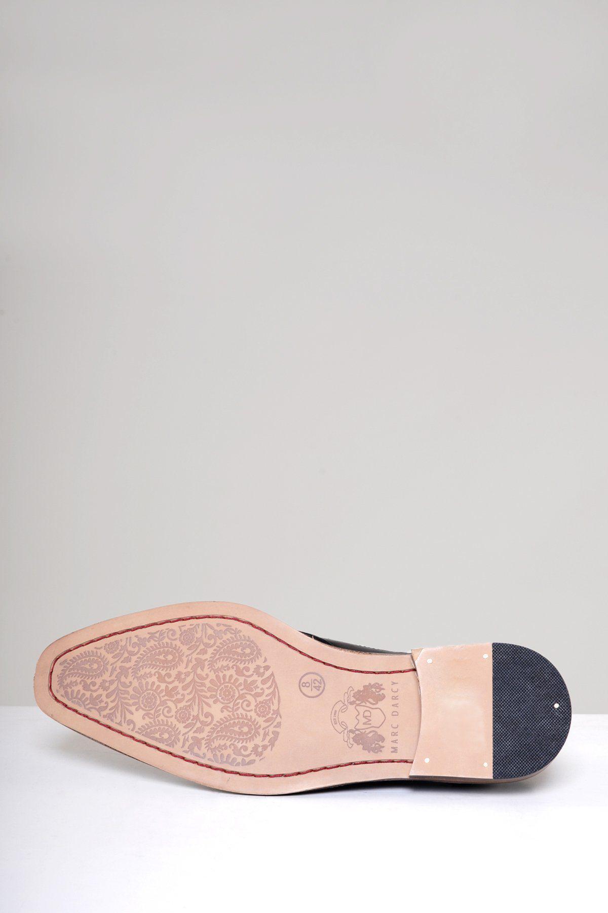 Marc Darcy Larkin Black Leather Brogue Shoes