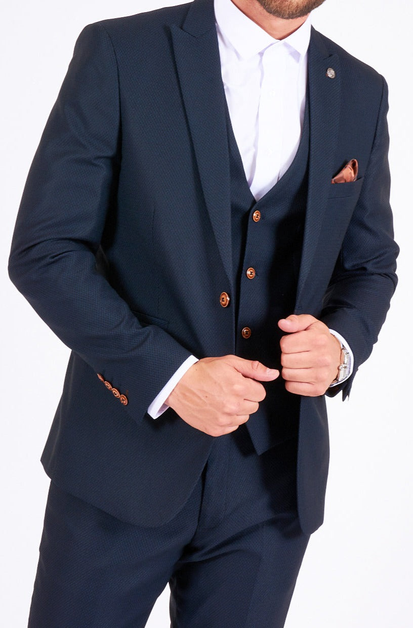 Marc Darcy Max Navy Blue Slim Fit Classy Blazer