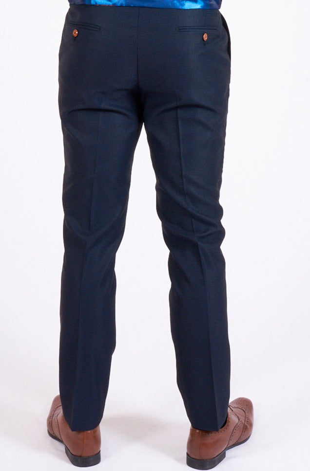 Marc Darcy Max Navy Blue Slim Fit Trousers
