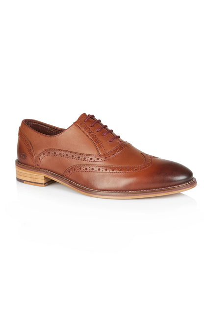 London Brogues Ripley Oxford Chestnut Leather Brogue Shoes