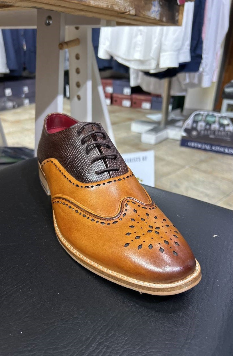 Marc Darcy Ryan Tan / Brown Leather Brogue Shoes