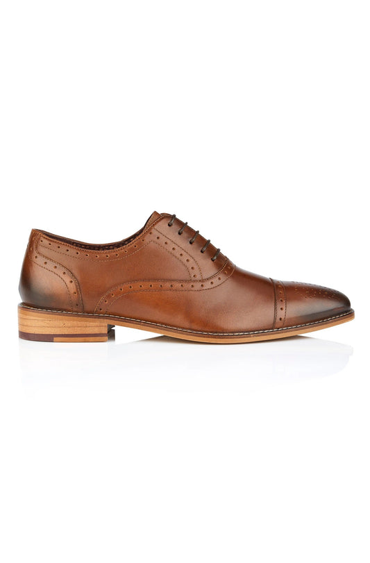 London Brogues Arthur Chestnut Leather Brogue Shoes