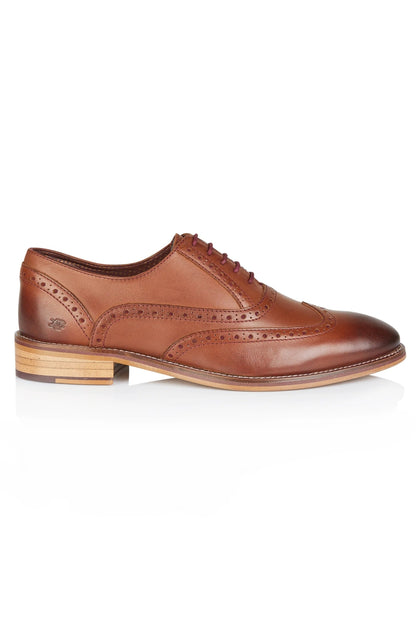 London Brogues Ripley Oxford Chestnut Leather Brogue Shoes