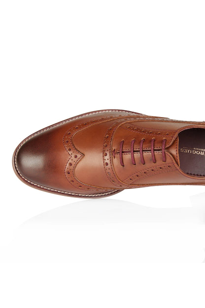 London Brogues Ripley Oxford Chestnut Leather Brogue Shoes