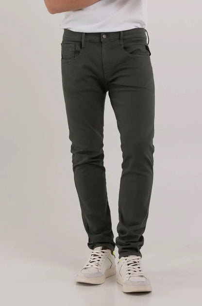 Replay Slim Fit Anbass Hyperflex X-Lite Jeans Military Green - M914Y .000.8366197 .030 #drkruger #dr.kruger #dr kruger