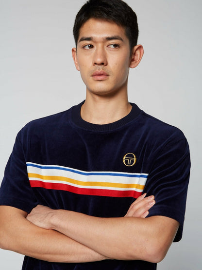 Sergio Tacchini Ivanes Crew Neck T-Shirt in Maritime Blue - STM18462-225 #dr.kruger #dr kruger #drkruger