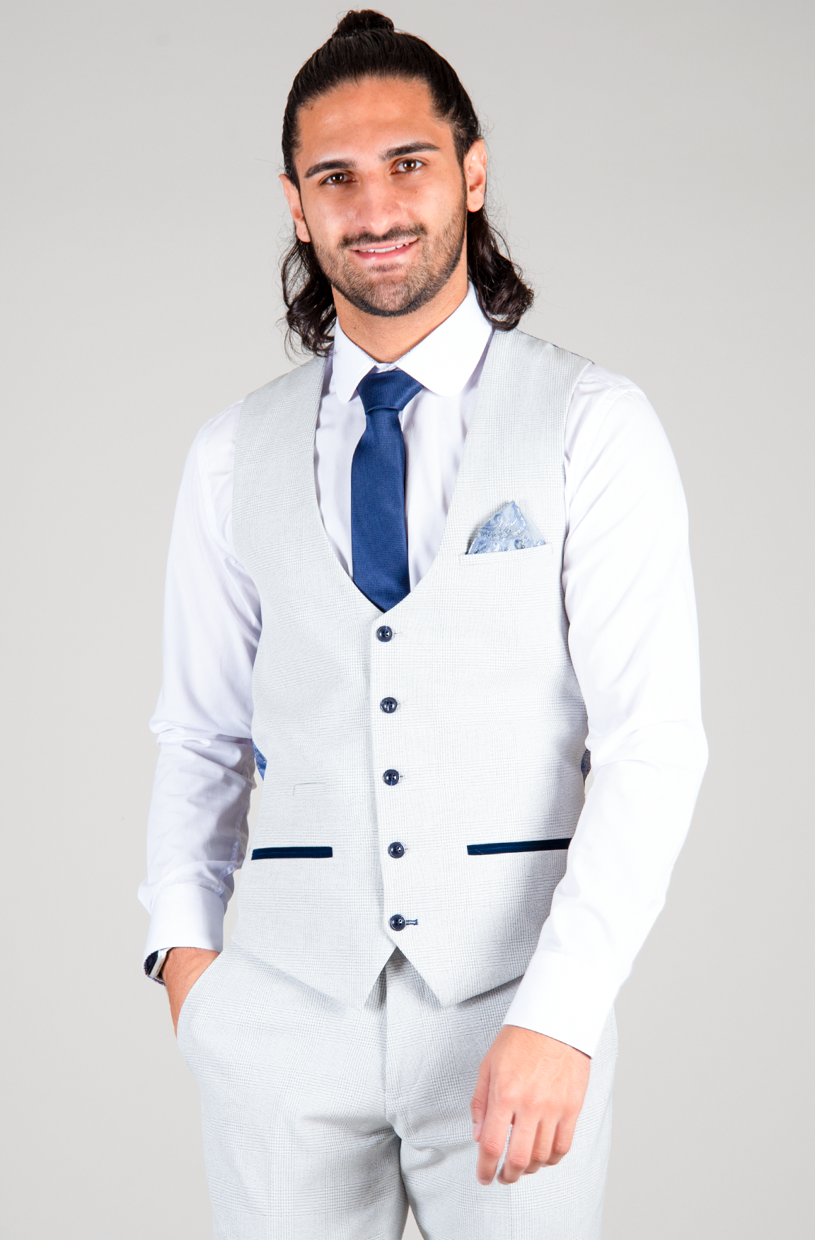 Marc Darcy Bromley Stone Single Breasted Waistcoat