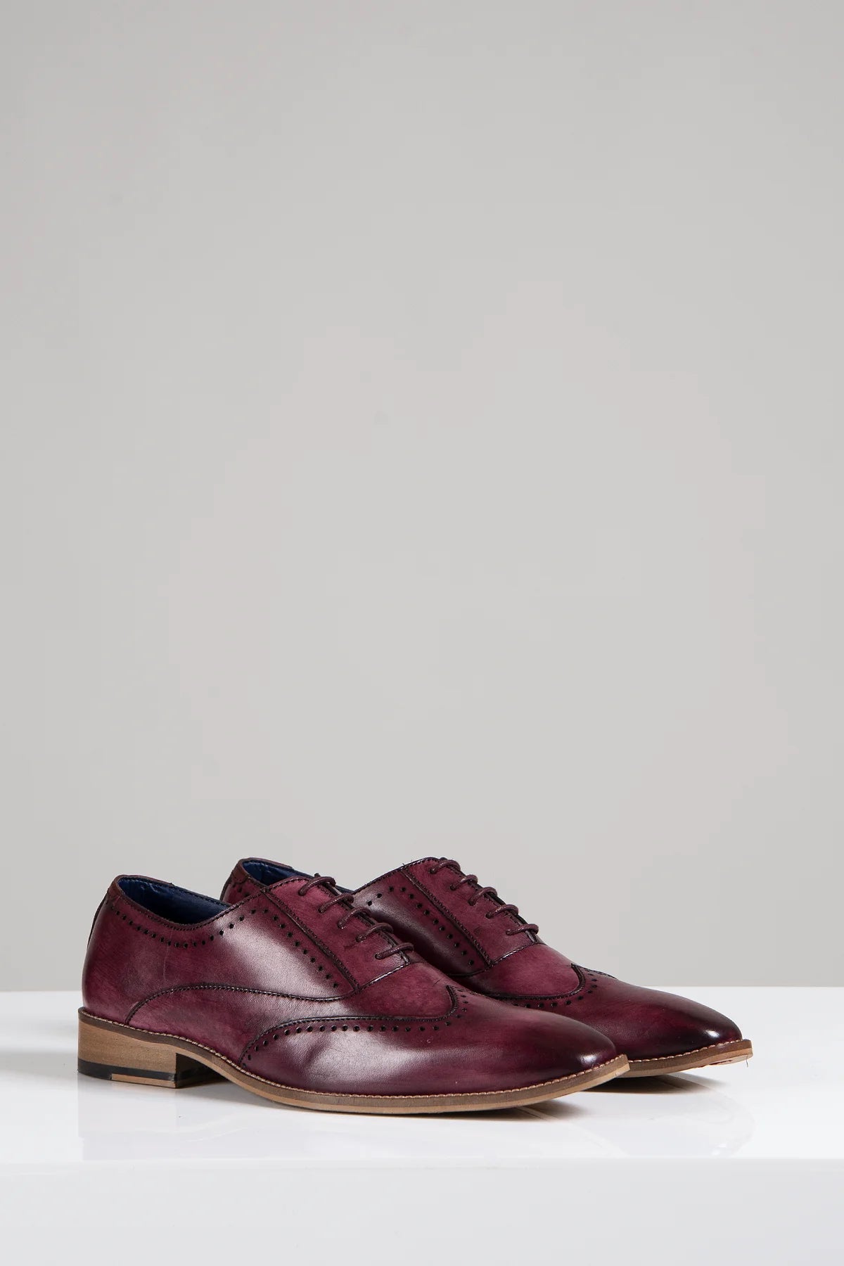 Marc Darcy Carson Dark Bordo Leather Oxford Brogue Shoes