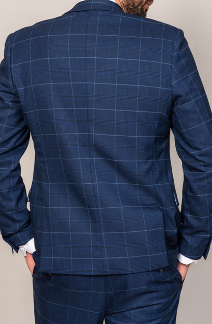 Marc Darcy Edinson Navy Sky Check Blazer