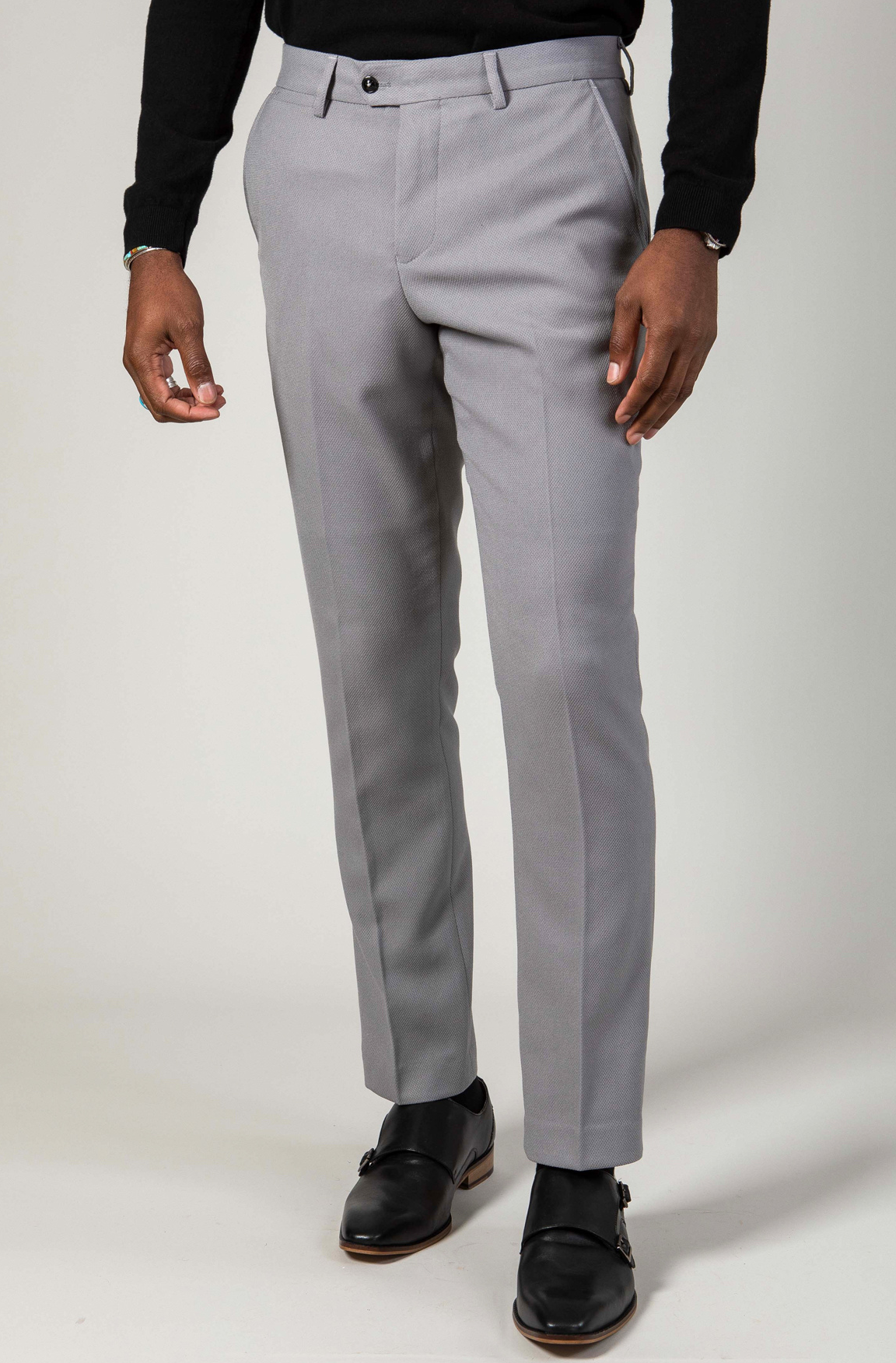Marc Darcy Edwin Silver Grey Slim Fit Trousers