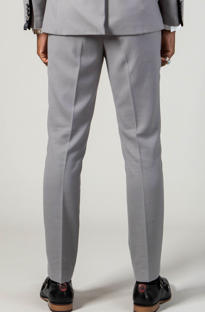 Marc Darcy Edwin Silver Grey Slim Fit Trousers