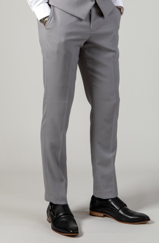 Marc Darcy Edwin Silver Grey Slim Fit Trousers