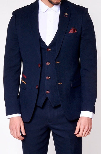 Marc Darcy JD4 Navy Contrast Trim Blazer